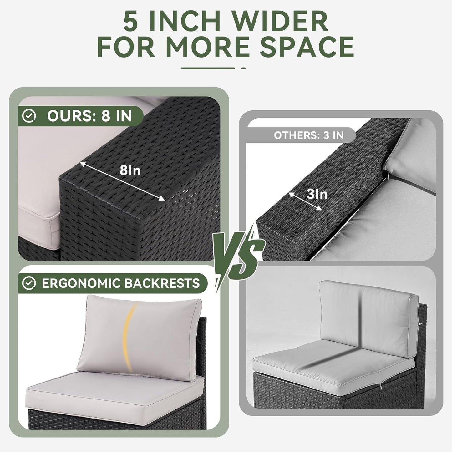 Outdoor Patio Furniture Sets with 4in Thicken Cushion