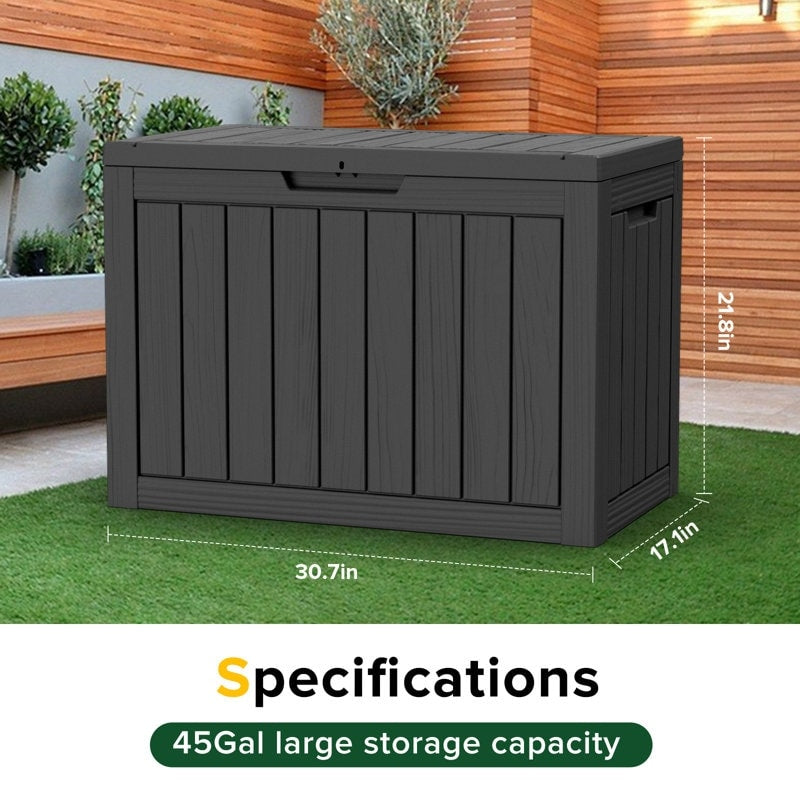 Outdoor Patio Storage Resin Lockable Deck Box