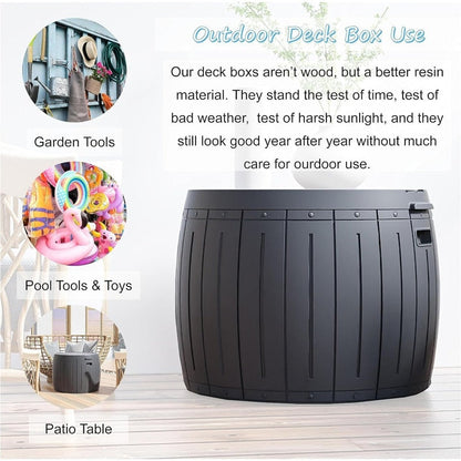Outdoor Patio Storage Resin Lockable Deck Box