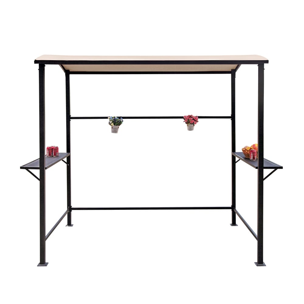 Abri de barbecue, tonnelle pour barbecue, avec cadre en acier, pour extérieur, 5 pi x 8 pi