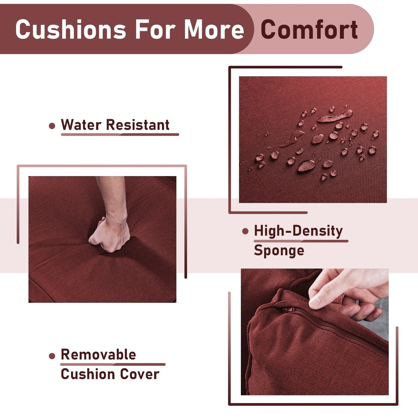 Gymojoy Chaise longue d'extérieur en osier avec base pivotante (lot de 2)