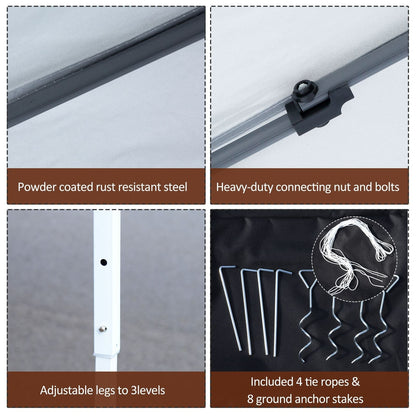 Outsunny Tente Pop-up de 3m x 3m avec parois latérales en filet amovibles, conception facile à installer, pour événements et fêtes en plein air