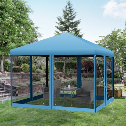 Outsunny Tente Pop-up de 3m x 3m avec parois latérales en filet amovibles, conception facile à installer, pour événements et fêtes en plein air