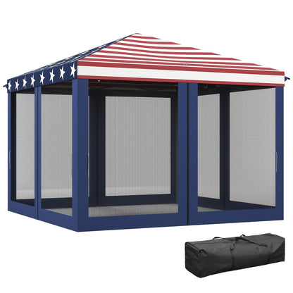 Outsunny Tente Pop-up de 3m x 3m avec parois latérales en filet amovibles, conception facile à installer, pour événements et fêtes en plein air