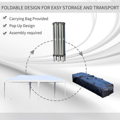 Caravane Pop-up Outsunny ultra-résistante avec cadre robuste, toit pare-UV et sac de transport pour patio, jardin, plage, cour arrière