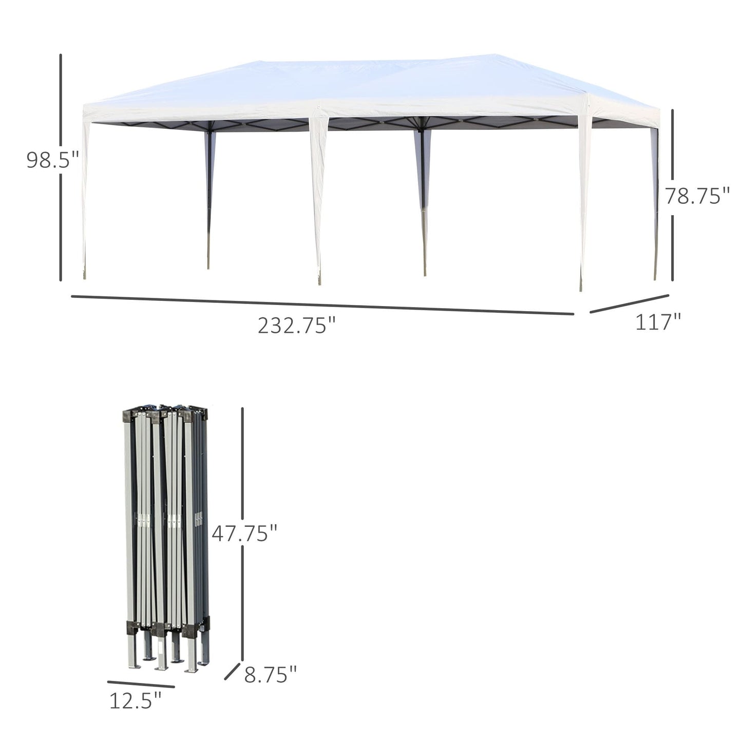 Caravane Pop-up Outsunny ultra-résistante avec cadre robuste, toit pare-UV et sac de transport pour patio, jardin, plage, cour arrière