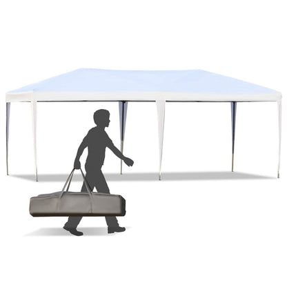 Caravane Pop-up Outsunny ultra-résistante avec cadre robuste, toit pare-UV et sac de transport pour patio, jardin, plage, cour arrière