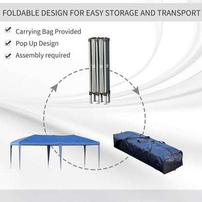 Caravane Pop-up Outsunny ultra-résistante avec cadre robuste, toit pare-UV et sac de transport pour patio, jardin, plage, cour arrière