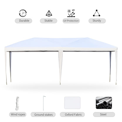 Caravane Pop-up Outsunny ultra-résistante avec cadre robuste, toit pare-UV et sac de transport pour patio, jardin, plage, cour arrière