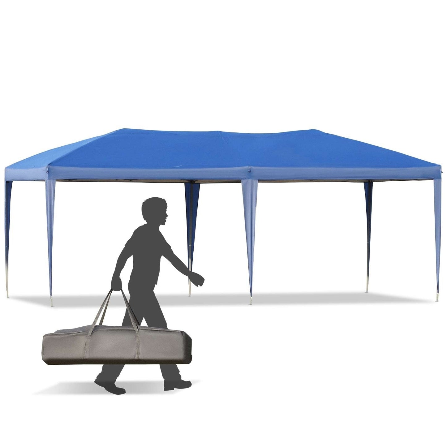 Caravane Pop-up Outsunny ultra-résistante avec cadre robuste, toit pare-UV et sac de transport pour patio, jardin, plage, cour arrière