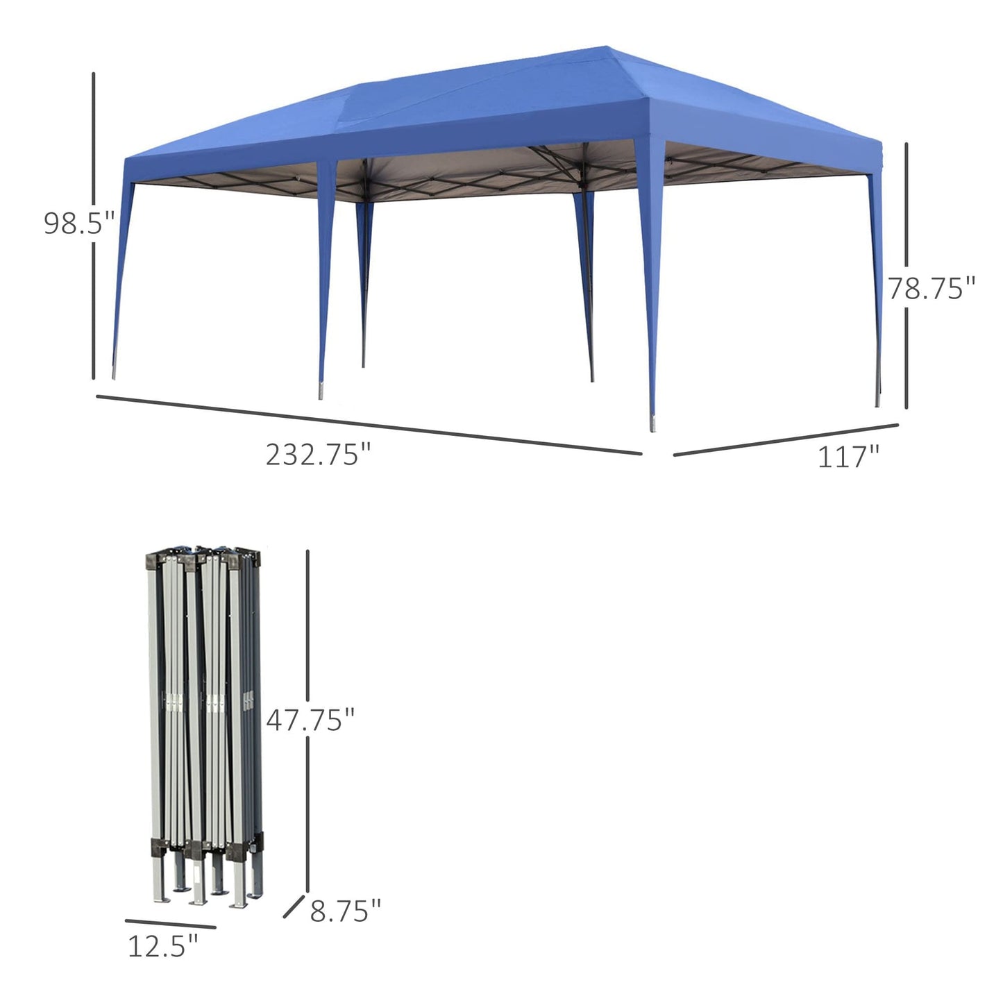 Caravane Pop-up Outsunny ultra-résistante avec cadre robuste, toit pare-UV et sac de transport pour patio, jardin, plage, cour arrière