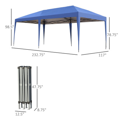 Caravane Pop-up Outsunny ultra-résistante avec cadre robuste, toit pare-UV et sac de transport pour patio, jardin, plage, cour arrière