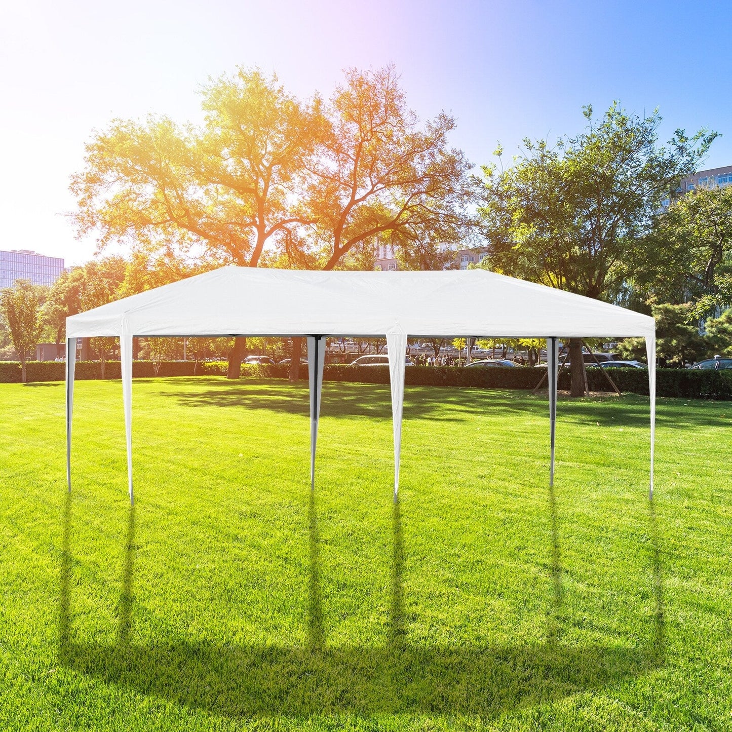 Caravane Pop-up Outsunny ultra-résistante avec cadre robuste, toit pare-UV et sac de transport pour patio, jardin, plage, cour arrière