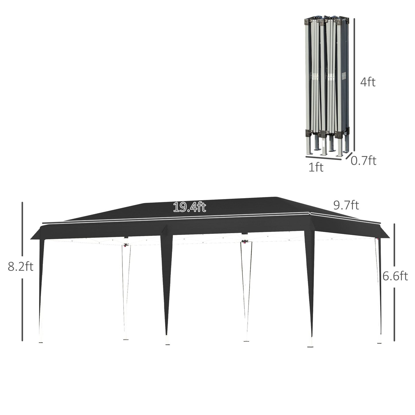Caravane Pop-up Outsunny ultra-résistante avec cadre robuste, toit pare-UV et sac de transport pour patio, jardin, plage, cour arrière