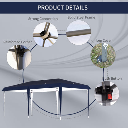 Caravane Pop-up Outsunny ultra-résistante avec cadre robuste, toit pare-UV et sac de transport pour patio, jardin, plage, cour arrière