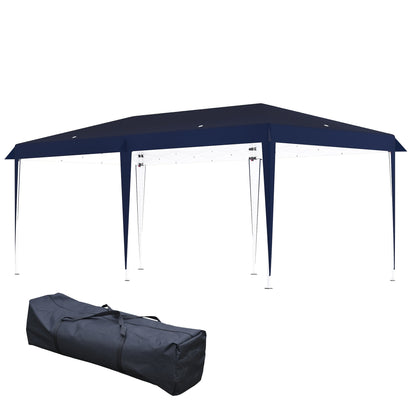 Caravane Pop-up Outsunny ultra-résistante avec cadre robuste, toit pare-UV et sac de transport pour patio, jardin, plage, cour arrière
