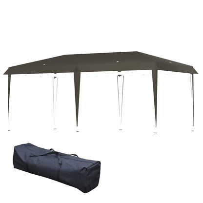 Caravane Pop-up Outsunny ultra-résistante avec cadre robuste, toit pare-UV et sac de transport pour patio, jardin, plage, cour arrière