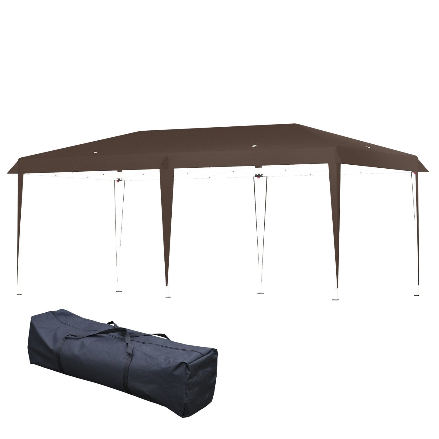 Caravane Pop-up Outsunny ultra-résistante avec cadre robuste, toit pare-UV et sac de transport pour patio, jardin, plage, cour arrière
