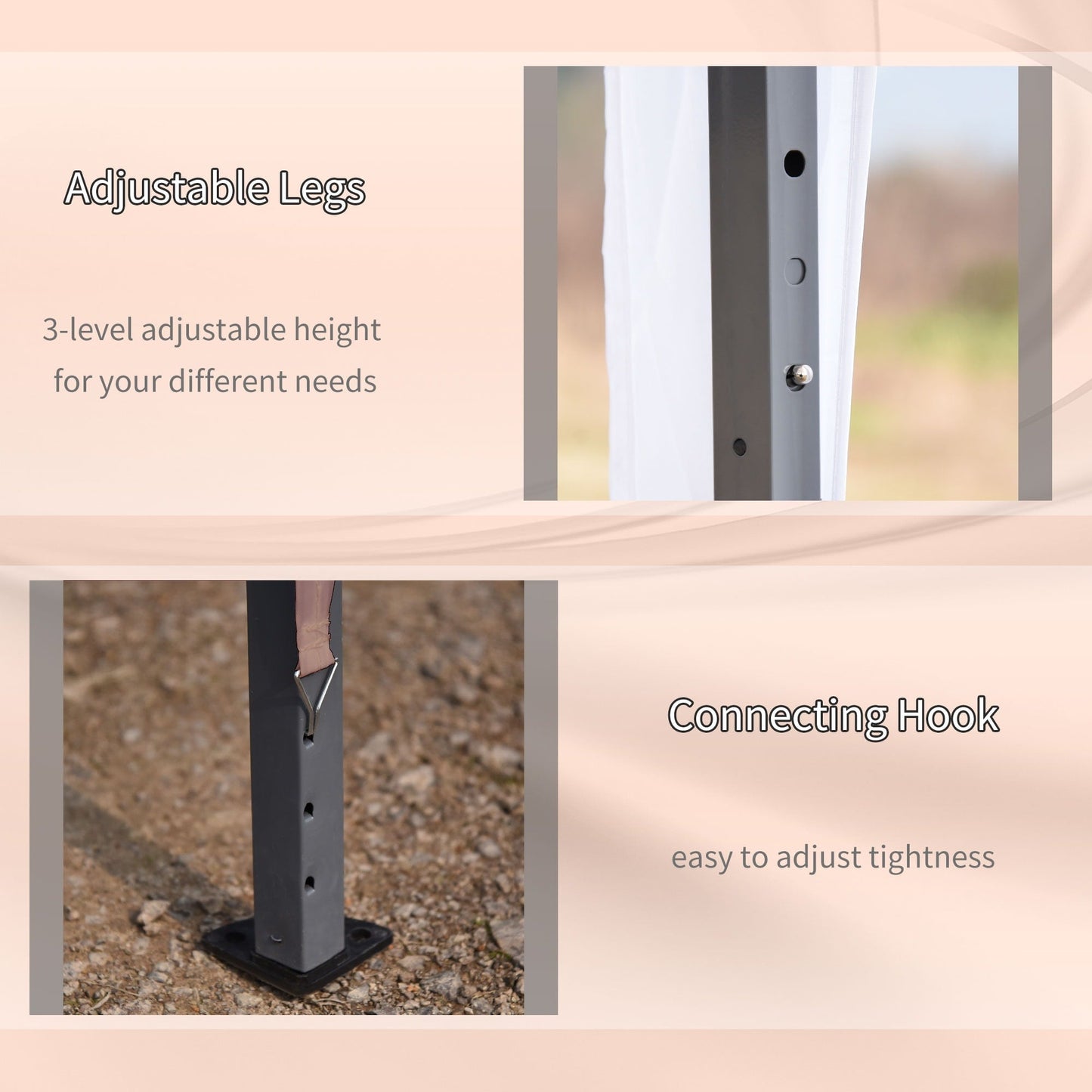 Caravane Pop-up Outsunny ultra-résistante avec cadre robuste, toit pare-UV et sac de transport pour patio, jardin, plage, cour arrière