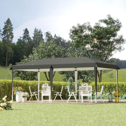 Caravane Pop-up Outsunny ultra-résistante avec cadre robuste, toit pare-UV et sac de transport pour patio, jardin, plage, cour arrière