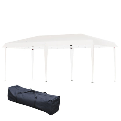 Caravane Pop-up Outsunny ultra-résistante avec cadre robuste, toit pare-UV et sac de transport pour patio, jardin, plage, cour arrière