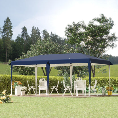 Caravane Pop-up Outsunny ultra-résistante avec cadre robuste, toit pare-UV et sac de transport pour patio, jardin, plage, cour arrière