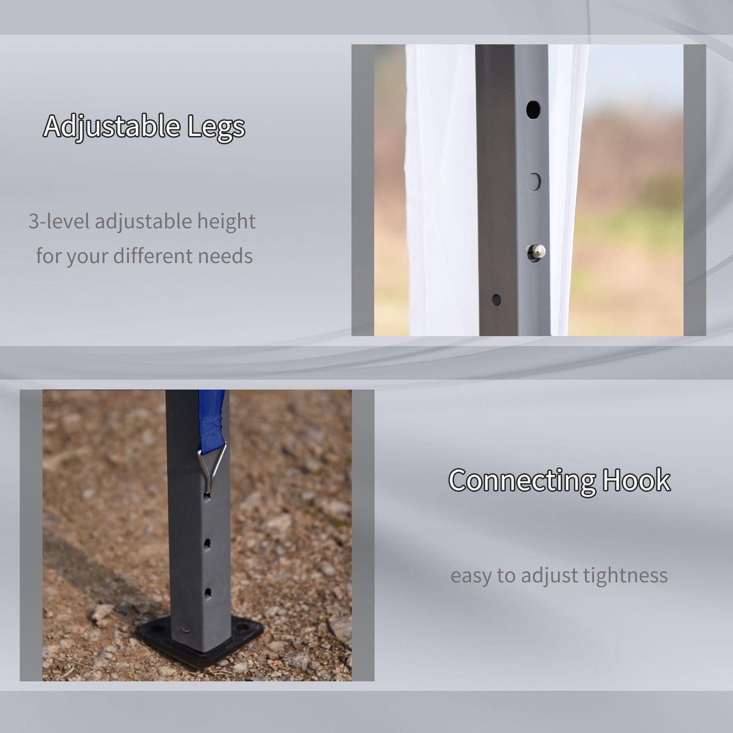 Caravane Pop-up Outsunny ultra-résistante avec cadre robuste, toit pare-UV et sac de transport pour patio, jardin, plage, cour arrière