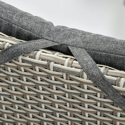 Outsunny Ensemble de salon de jardin 3 pièces en rotin PE, chaises inclinables d'extérieur avec table basse en plastique imitation bois