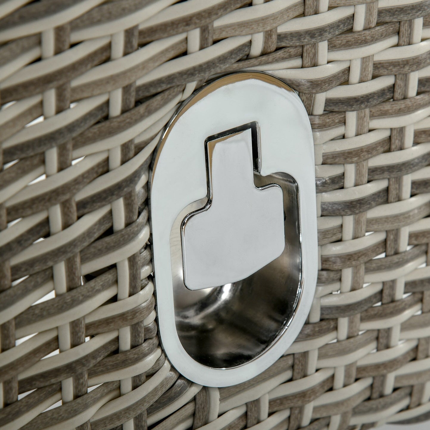 Outsunny Ensemble de salon de jardin 3 pièces en rotin PE, chaises inclinables d'extérieur avec table basse en plastique imitation bois