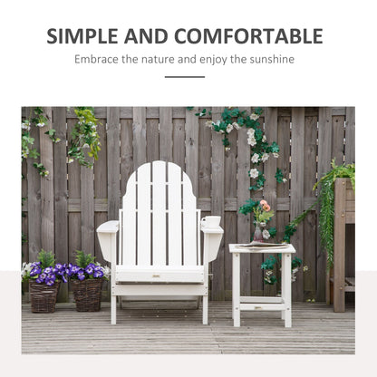 Outsunny Chaise de jardin pliante Adirondack, chaise de plage en plastique résistant aux intempéries en HDPE pour terrasse, pont et mobilier de jardin