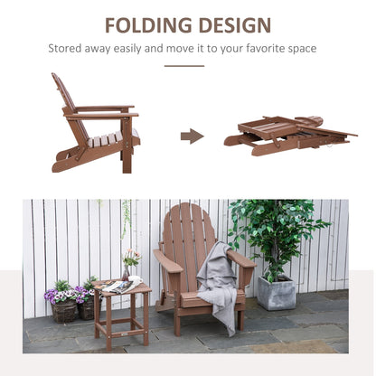 Outsunny Chaise de jardin pliante Adirondack, chaise de plage en plastique résistant aux intempéries en HDPE pour terrasse, pont et mobilier de jardin