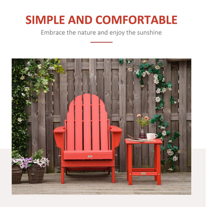 Outsunny Chaise de jardin pliante Adirondack, chaise de plage en plastique résistant aux intempéries en HDPE pour terrasse, pont et mobilier de jardin