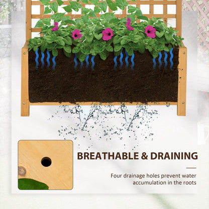 Outsunny Planter en Bois avec Treillis, Bac de Jardin surélevé pour Plantes grimpantes avec Trou de Drainage et Toit