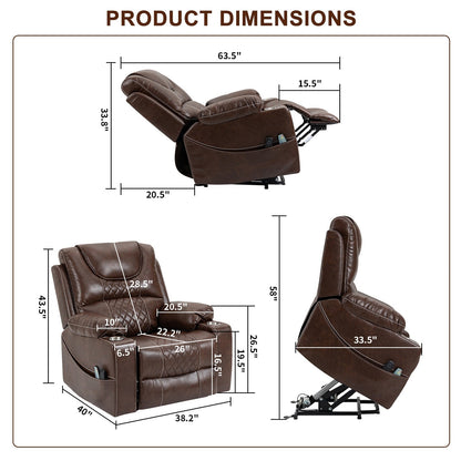 Oversized Electric Recliner Chair Elderly Power Lift Chair, 400 lbs.