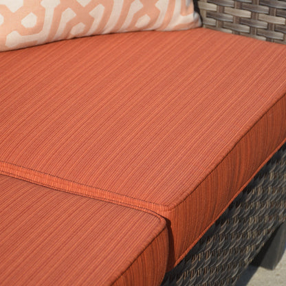 OVIOS Ensemble de meubles de jardin en rotin pour extérieur, 5 pièces, avec dossier haut.