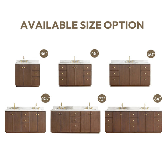 Meuble-lavabo Oza avec plan de travail en pierre de quartz, sans miroir.