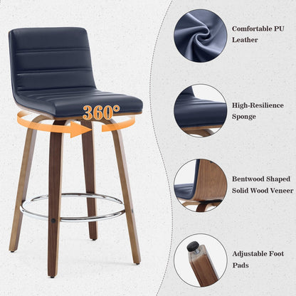 Tabourets de bar/comptoir pivotants en simili cuir 26/29, lot de 2/3