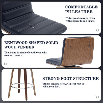 Tabourets de bar/comptoir pivotants en simili cuir 26/29, lot de 2/3