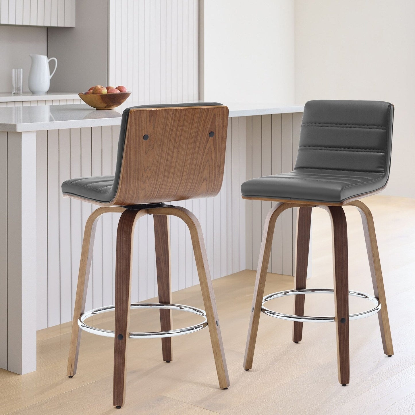 Tabourets de bar/comptoir pivotants en simili cuir 26/29, lot de 2/3