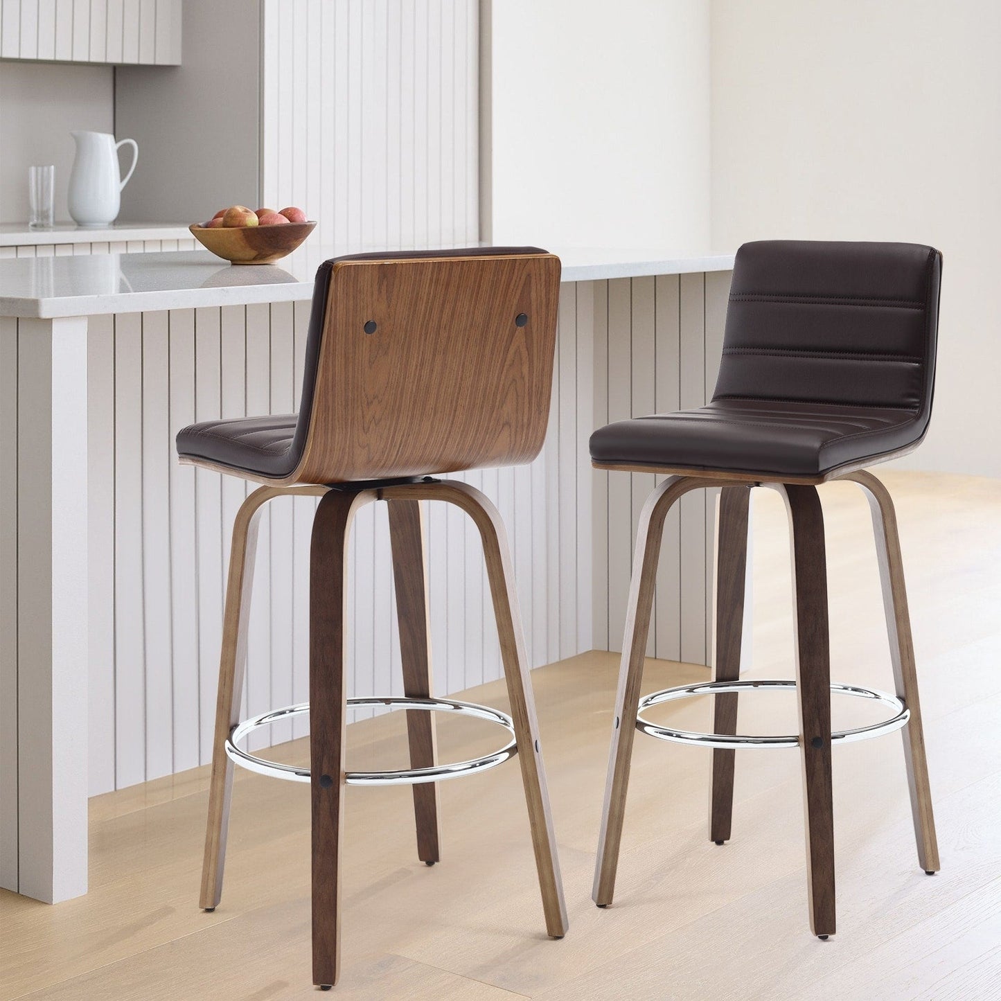 Tabourets de bar/comptoir pivotants en simili cuir 26/29, lot de 2/3