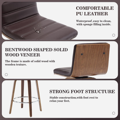 Tabourets de bar/comptoir pivotants en simili cuir 26/29, lot de 2/3