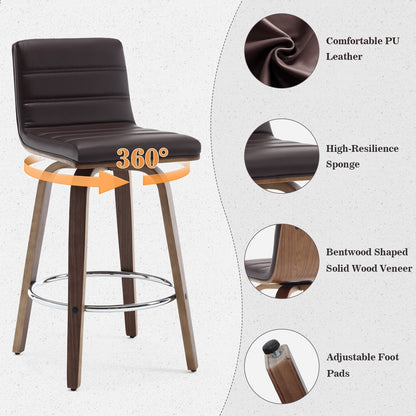 Tabourets de bar/comptoir pivotants en simili cuir 26/29, lot de 2/3