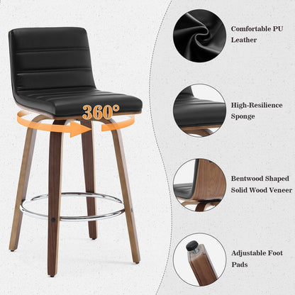 Tabourets de bar/comptoir pivotants en simili cuir 26/29, lot de 2/3