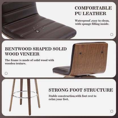 Tabourets de bar/comptoir pivotants en simili cuir 26/29, lot de 2/3