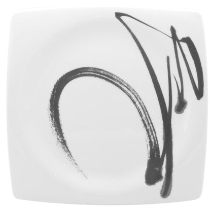 Assiettes de dîner carrées noires (lot de 6)