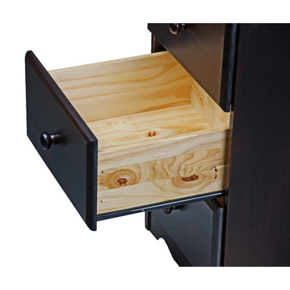 Palace Imports Table de chevet 100 % bois massif avec 3 tiroirs et poignées en métal ou en bois