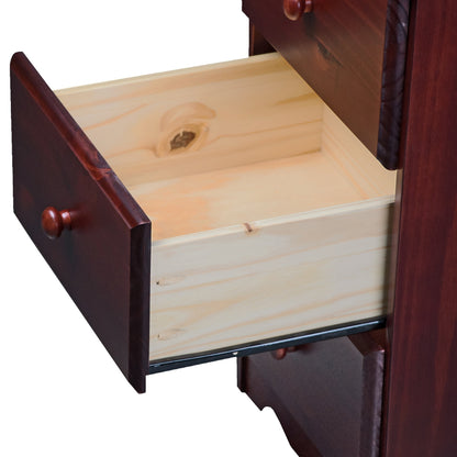 Palace Imports Table de chevet 100 % bois massif avec 3 tiroirs et poignées en métal ou en bois