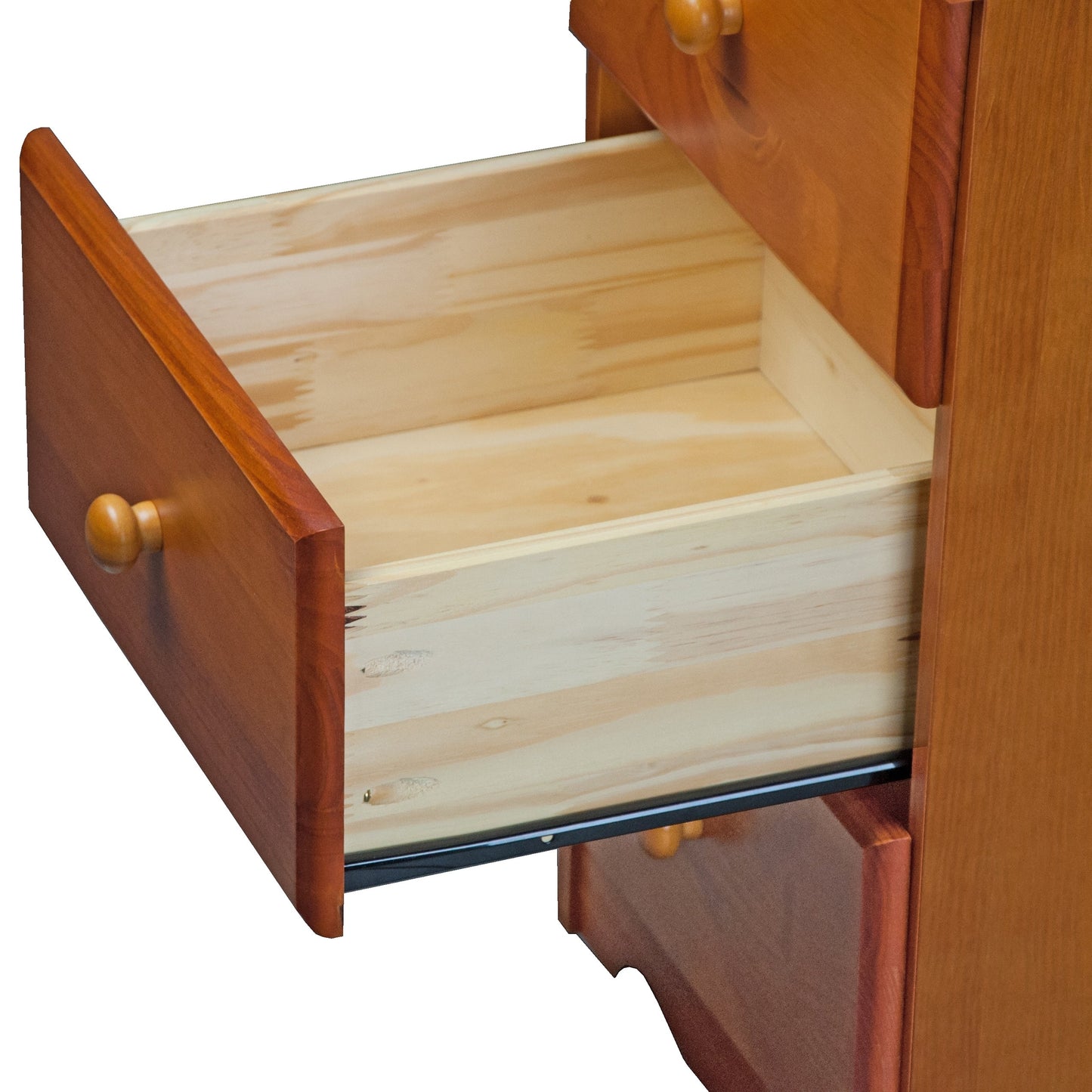 Palace Imports Table de chevet 100 % bois massif avec 3 tiroirs et poignées en métal ou en bois