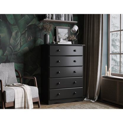 Palace Imports Coffre à 5 tiroirs en bois massif 100 % avec poignées en métal ou en bois