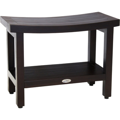 Banc de douche en teck Sumba avec étagère, breveté